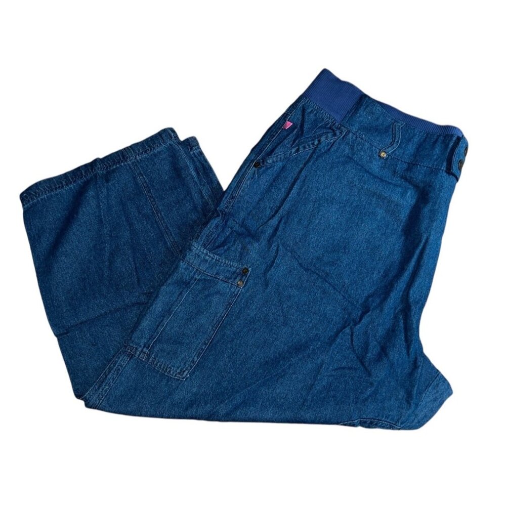 Woman Within NWOT Double Button Front Comfort Waist Cargo Jean Sz 20 Tall Womens - Picture 2 of 16